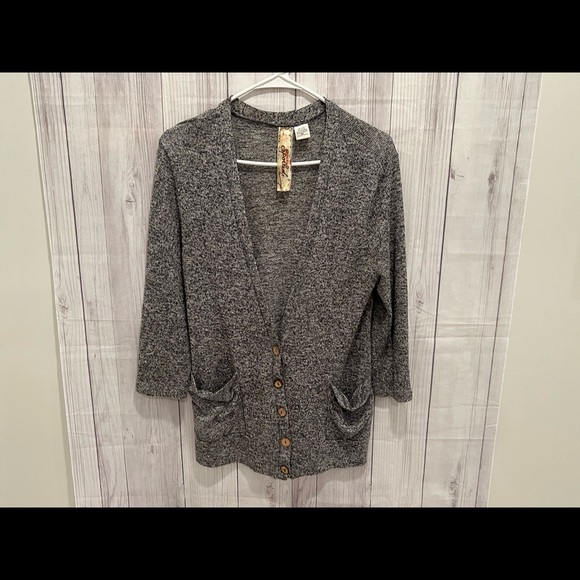SPOILED junior gray cardigan / size XL - Picture 3 of 5